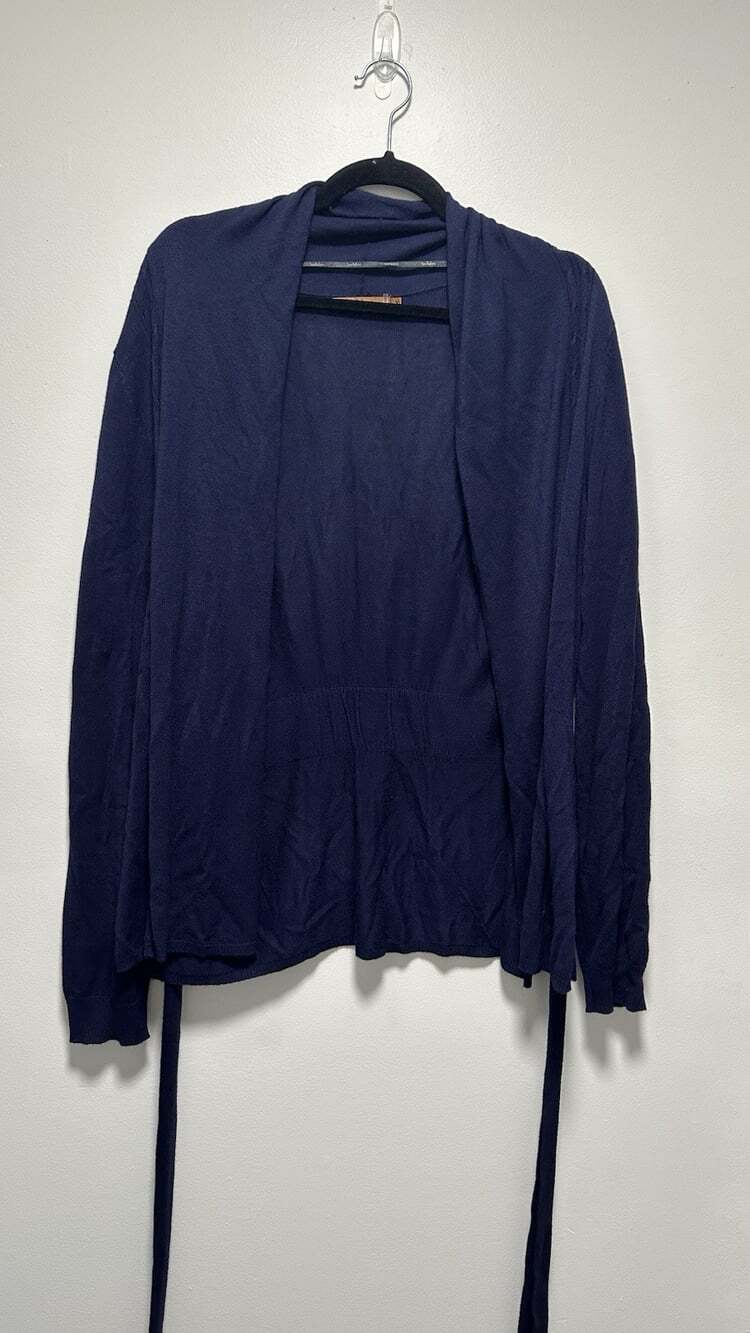 Belldini Navy Blue Wrap Sweater Size XL 100% Viscose Soft Cozy Long Sleeve Top